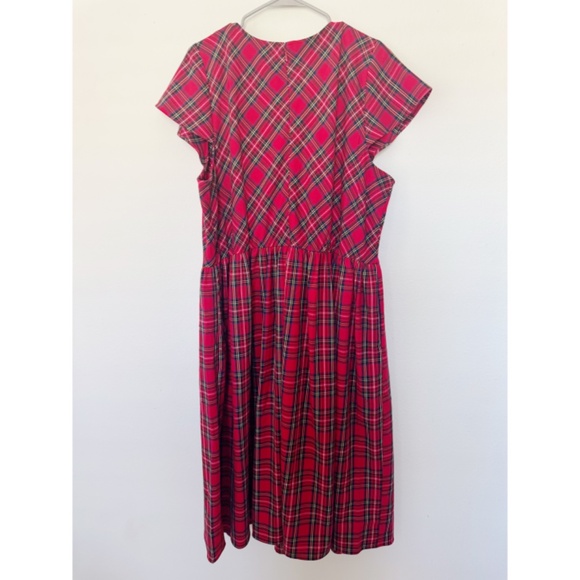 Lane Bryant Cap-Sleeve Fit & Flare Holiday Stewart Plaid Midi Dress 22 - Picture 4 of 9